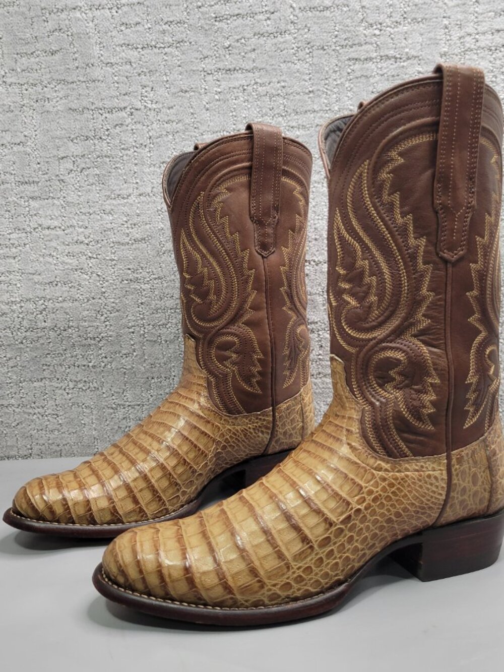 Tecovas the William Men's Size US 8.5D Pecan Caiman Cowboy Boots - Picture 6 of 13
